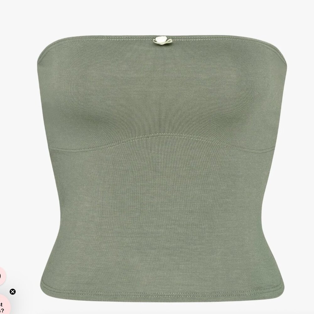 Rat Boi lined contour tube top in Sage